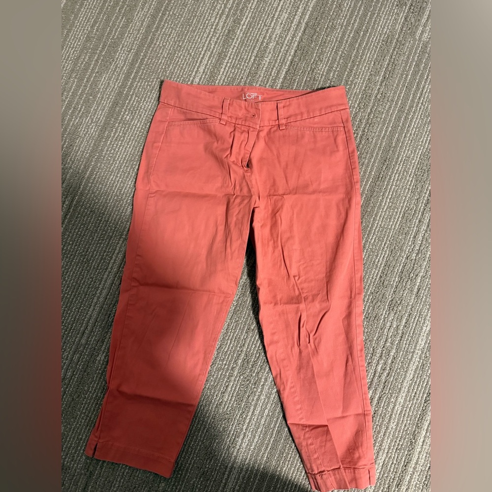 Loft Women’s Chino Cropped Pants Size Op - image 1